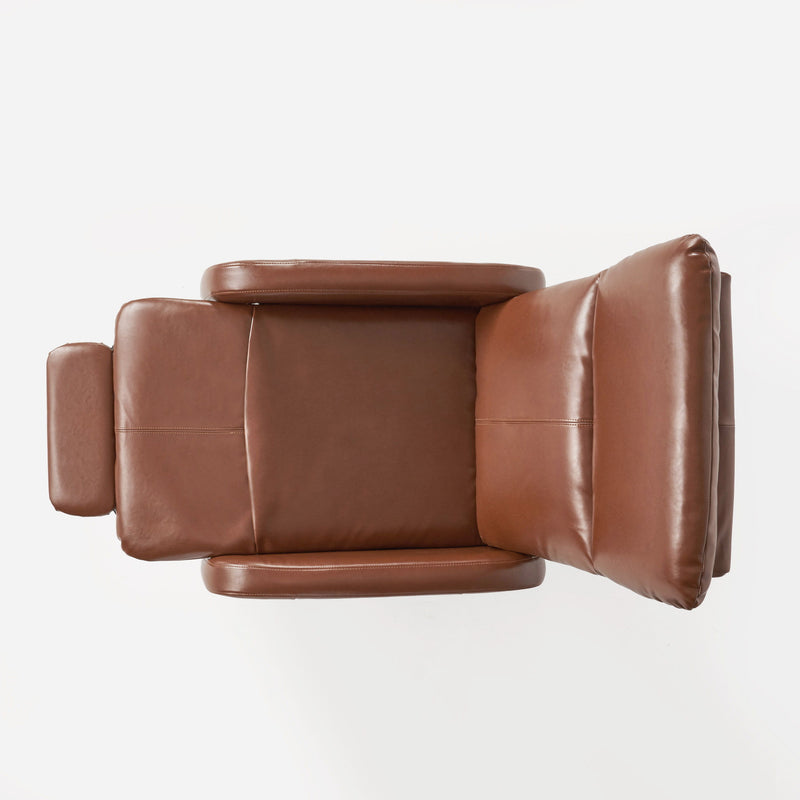 Wide Faux Leather Push Back Standard Recliner - Hazelnut