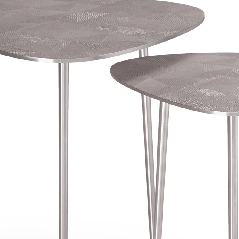 Shelton - 2 Piece Metal Nesting Table - Nickel