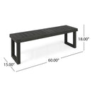 Realm - Outdoor Bench With Slat Panel Top And Base - Dark Gray