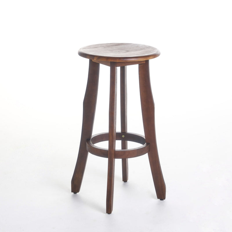 Primrose - Outdoor Acacia Wood Barstools With Foot Rest, (Set of 2) - Dark Brown