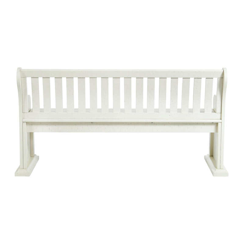Stone - Pew Bench With Storage - White