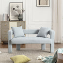 Modern Chenille Loveseat Sofa, Comfy Upholstered 2 Seater