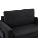 Sleeper Sofa With Foldable Mattress, USB Ports, Side Table & Storage Pocket