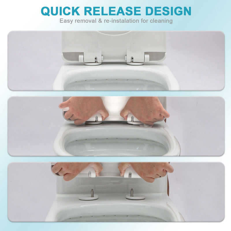 1 Piece Toilet For Bathroom, Soft Closing Seat, Dual Flush 1.1 / 1.6 Gpf - White