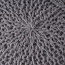 Malibu - Modern Knitted Wool Round Pouf With Handcrafted Design - Charcoal