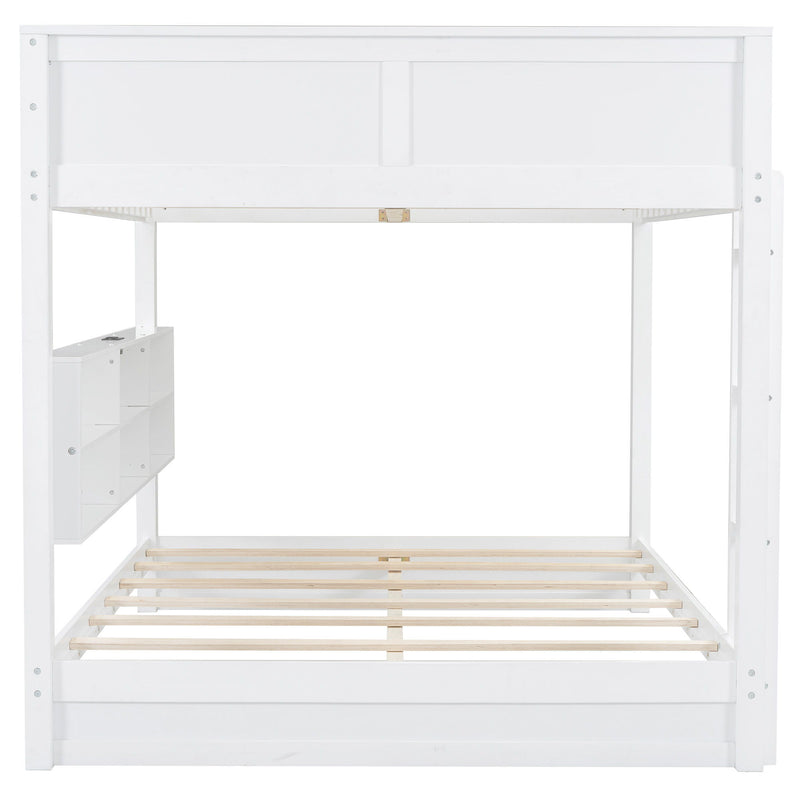 Bunk Bed With Storage Cabinets And USB Ports