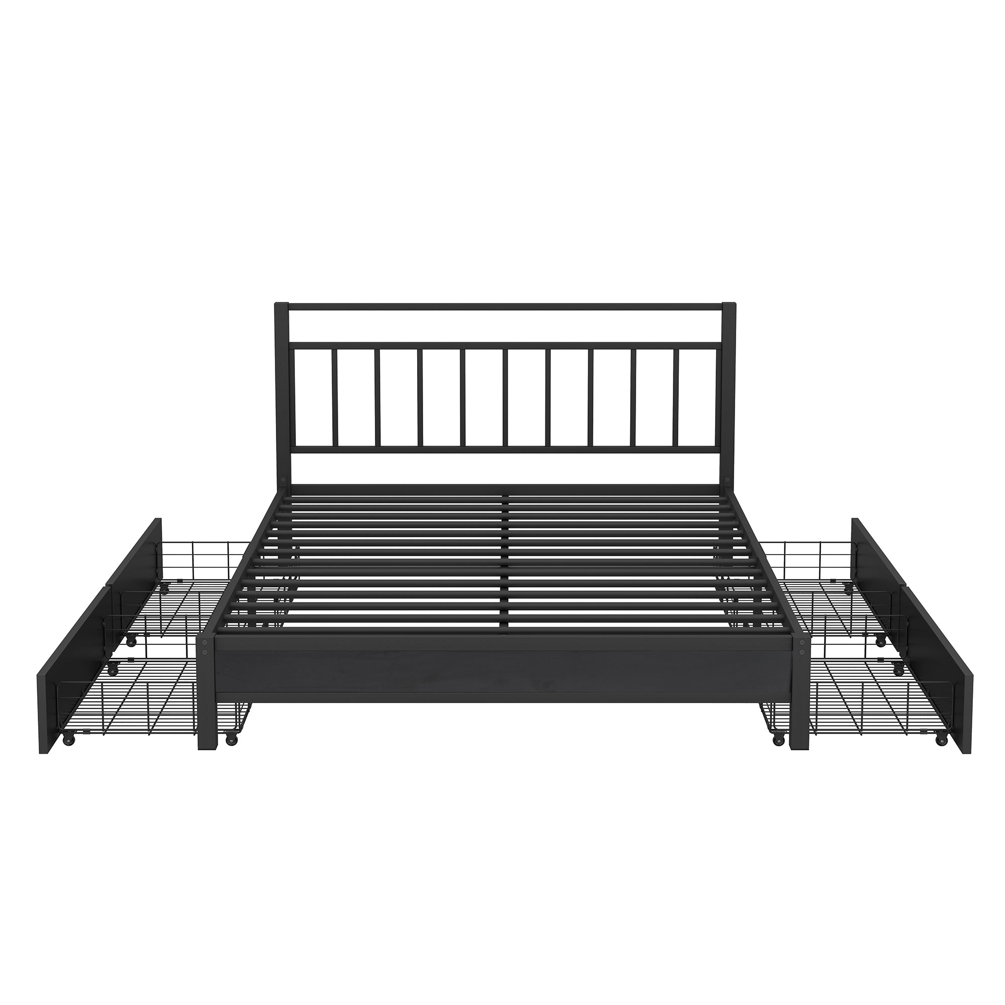 Queen Size Storage Platform Bed with 4 Drawers, Black - Atlantic Fine Furniture Melbourne FL