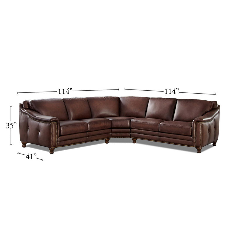 Belfast - Sectional Leather - Brown