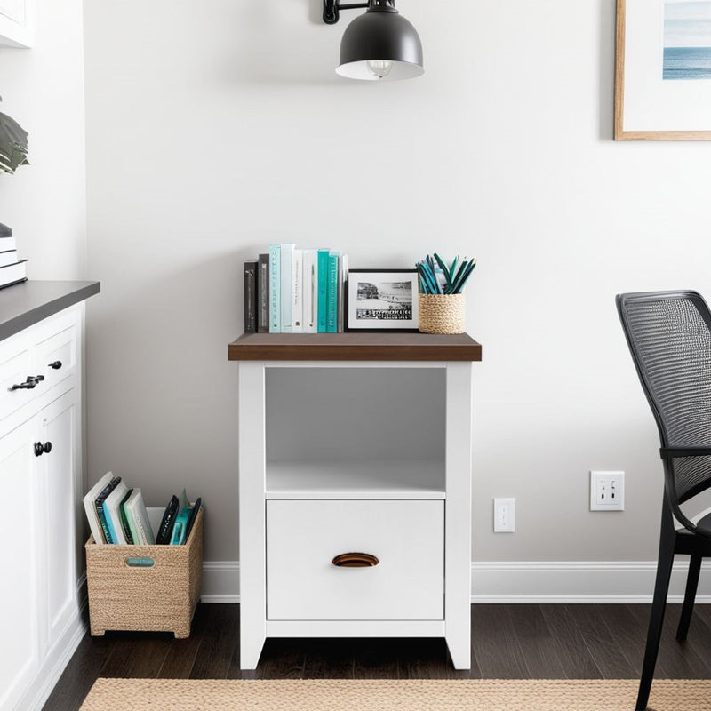 Hampton - 1 Drawer File - Jasmine Whitewash / Barnwood