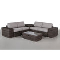 Modern Patio Rattan Sectional Set With Cushions