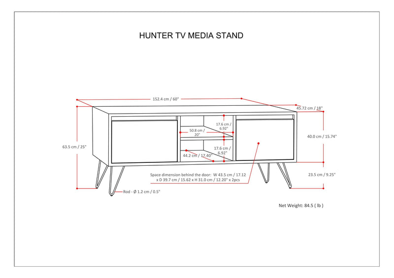 Hunter - Handcrafted TV Media Stand