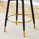 Upholstered Rotatable Bar Chair With Metal Legs For Dining Room