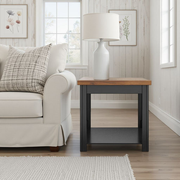 Essex - Side Table - Black, Whiskey