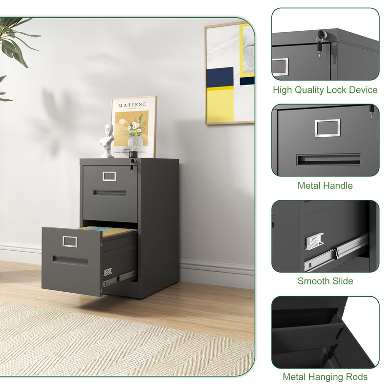 Premium Drawer File Cabinet With Lock, Metal Vertical Design, A4 Legal / Letter Size