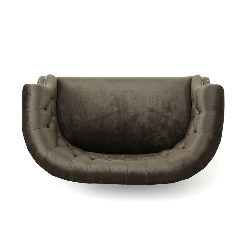 Antique Chesterfield Style Loveseat With Button Tufting