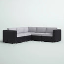 Luxurious Wicker Patio Sectional With Weather Resistant Sunbrella Cushions