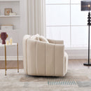 Upholstered Oversized 360° Swivel Accent Barrel Chair And Half Cozy Sofa With 3 Pillows