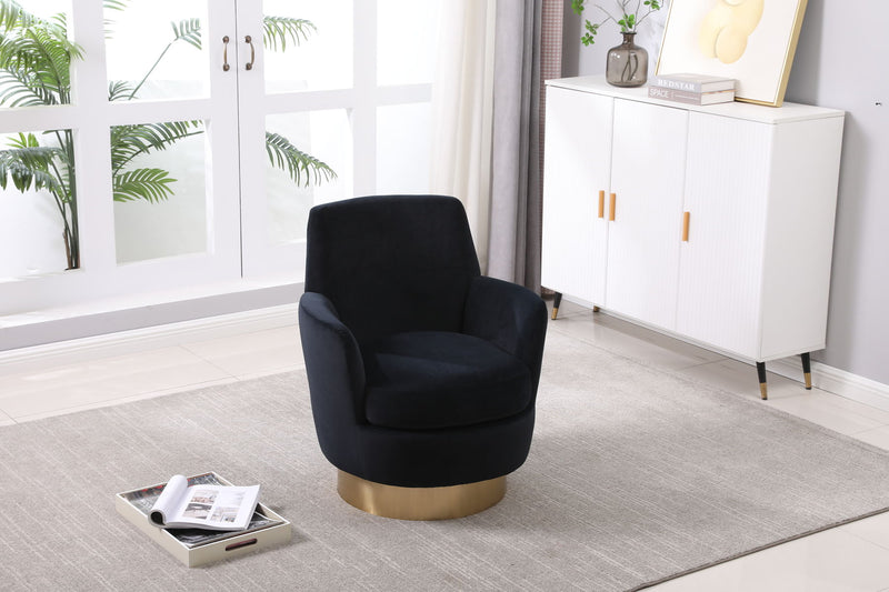 Swivel Barrel Chair, Swivel Accent Chairs Armchair For Living Room, Reading Chairs For Bedroom Comfy, Round Barrel Chairs With Gold Stainless Steel Base