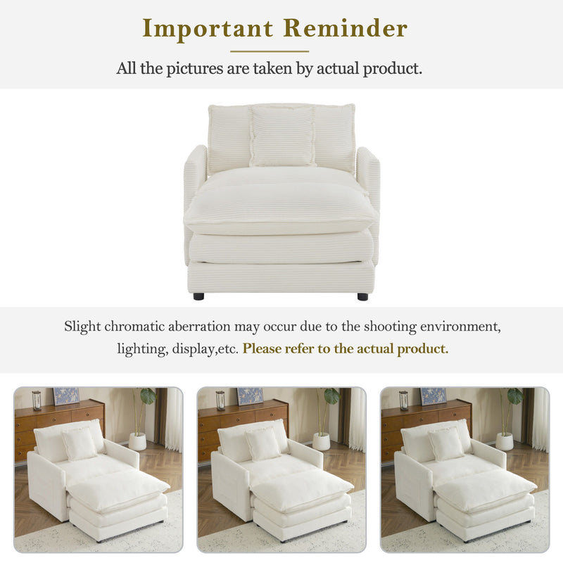 Modern Modular Sofa With Side Storage Pockets For Living Room