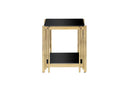 Square End Table With Tempered Glass Top For Living Room