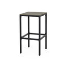 Outdoor Bar Stool With Slat Design And Metal Frame (Set of 2)