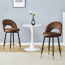 Upholstered Rotatable Bar Chair With Metal Legs For Dining Room