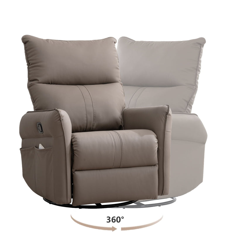 Rocking Recliner Chair, 360 Degree Swivel Nursery Rocking Chair, Glider Chair, Modern Small Rocking Swivel Recliner Chair For Bedroom, Living Room Chair Home Theater Seat, Phone Holder