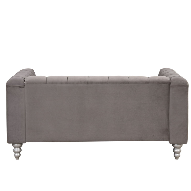 Modern Sofa Dutch Fluff Upholstered Sofa With Wood Legs, Buttoned Tufted Backrest