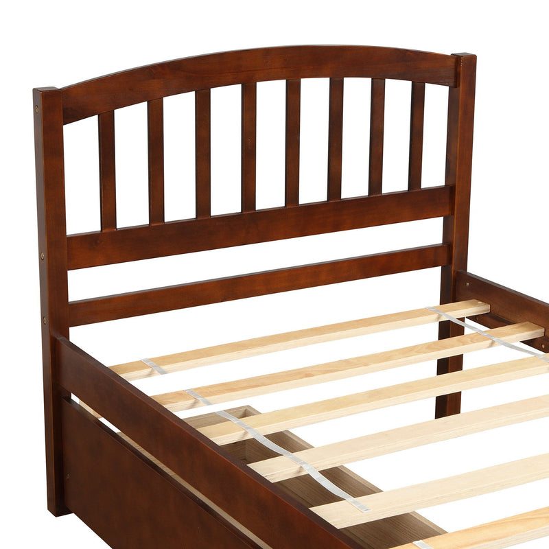 Platform Storage Bed Wood Bed Frame With Two Drawers And Headboard