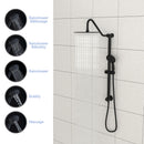 Shower System With 5 Function Rain Hand Shower And Slide Bar Combo