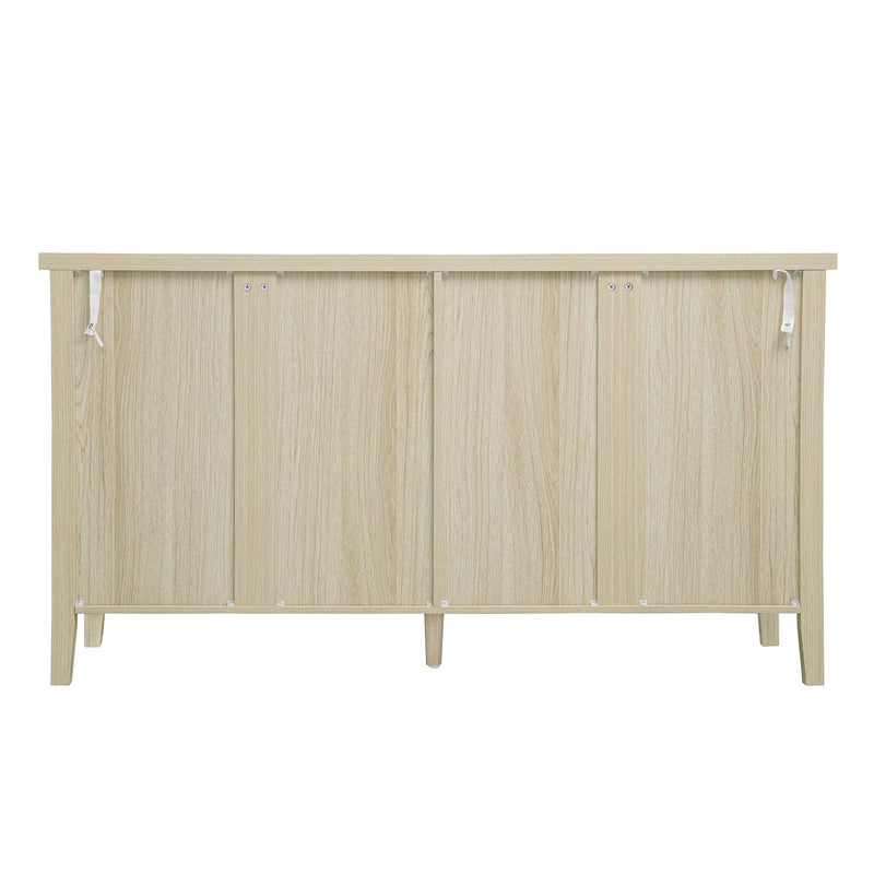 Rattan 4 Door Cabinet, Suitable For Bedroom - Natural