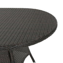 Outdoor Oval Dining Table With Silver Tipped Legs - Brown Multi