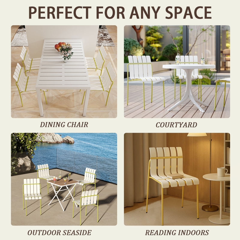 4 Piece Set Of Modern Color Block Designed Single Chairs With Folding Square Table