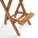 Outdoor Folding Acacia Wood Barstools With Rattan Backrest And Seat
