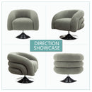 Modern Style Single Swivel Sofa Chair, Teddy Upholstered Single Sofa With Round And Fluffy Reading Chair, Suitable For Living Room