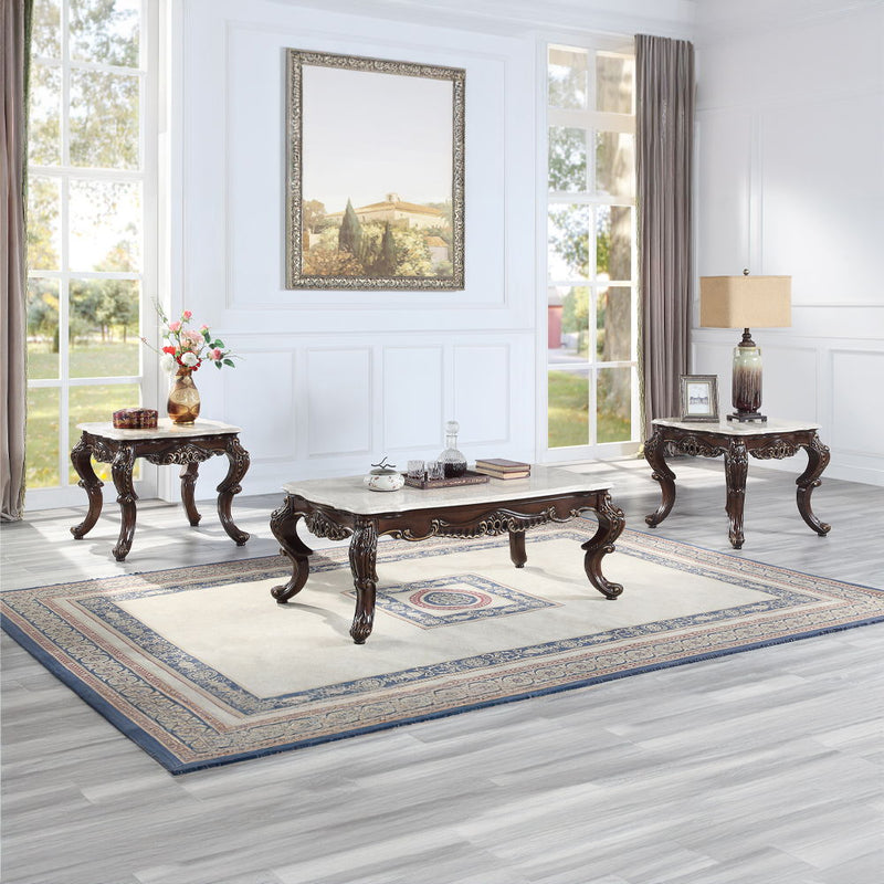Benbek - Coffee Table - Marble & Antique Oak