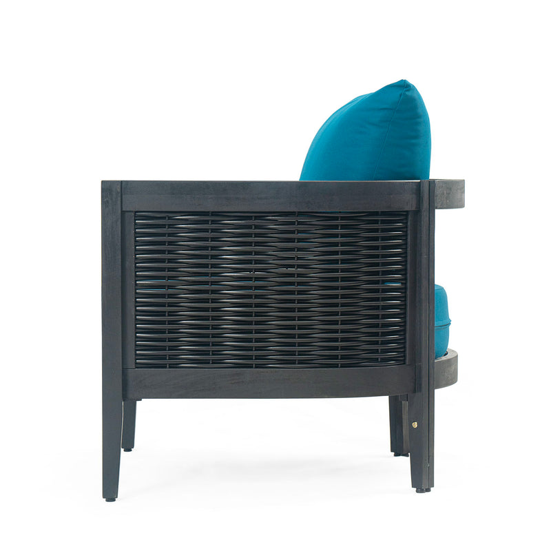Outdoor Acacia Wood Club Chairs With Cushions