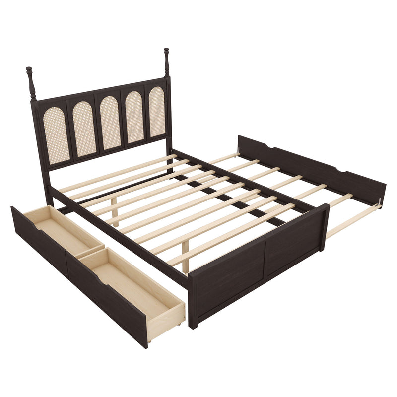 Platform Bed With With 2 Big Drawers With Trundle