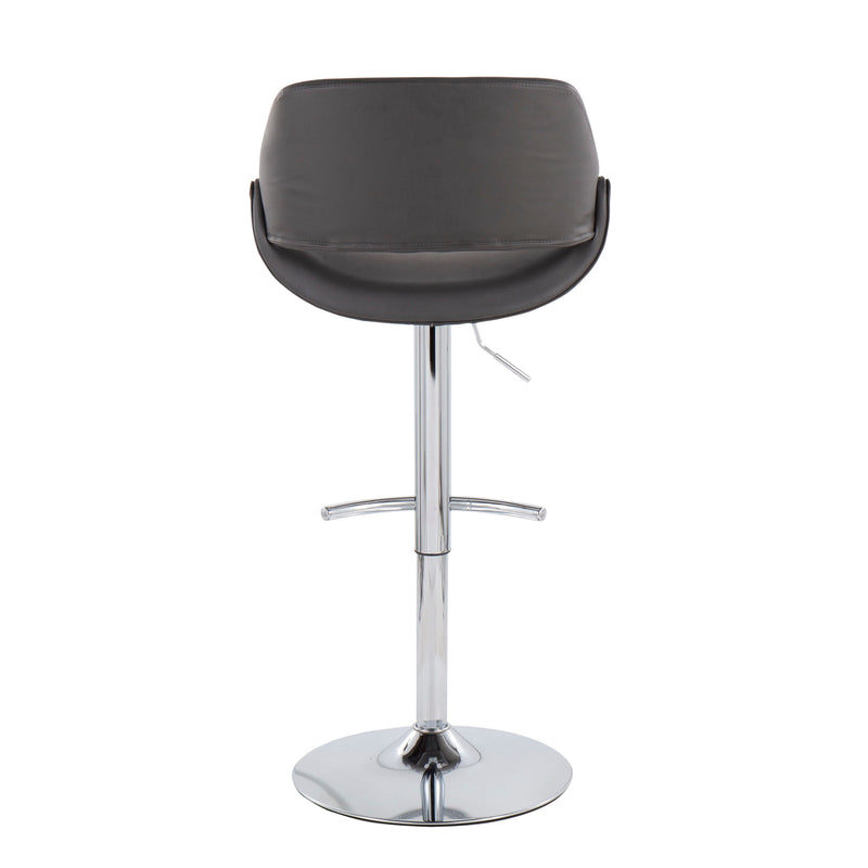 Fabrico - Contemporary Adjustable Bar Stool With Rounded T Footrest (Set of 2)