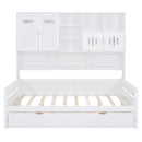 Daybed With All-In-One Cabinet And Shelf