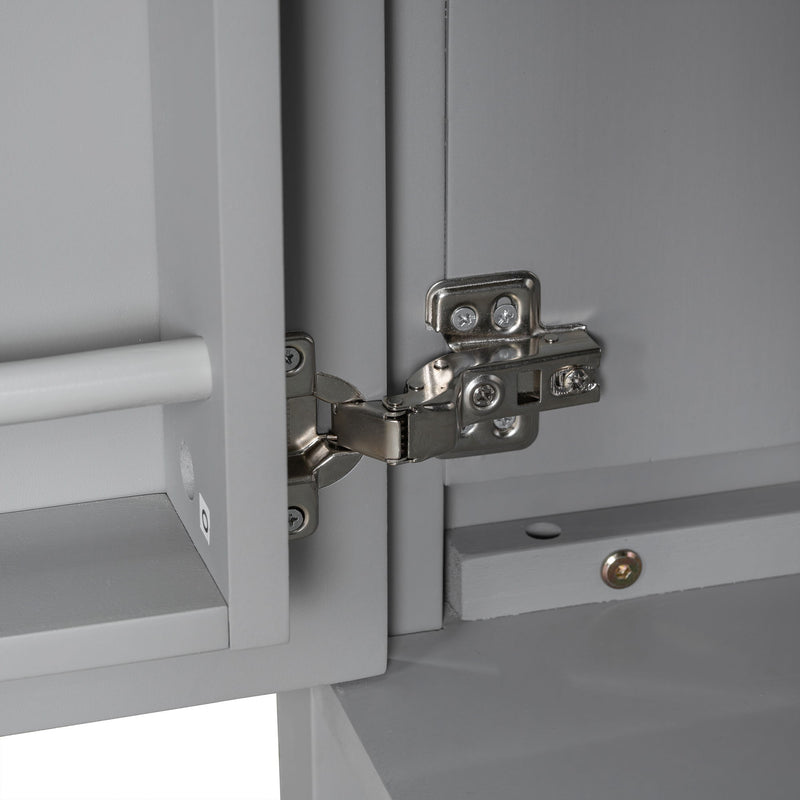 Bathroom Vanity With Ceramic Sink, Soft Close Doors, Flip Drawer, Double Layer Door Shelves