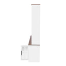 Wall Unit Entertainment Center With Bookshelves For TVs Up To 80", Tempered Glass Doors And Adjustable Shelves