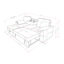 Rebecca - Sofa With Pull Out Bed, Storage Chaise, USB And Cup Holders - Dark Gray