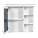 Bathroom Medicine Cabinet With Mirror, Wall Mounted Mirror Cabinet & Storage Organizer, Over The Toilet Storage White Storage Cabinet For Bathroom - White
