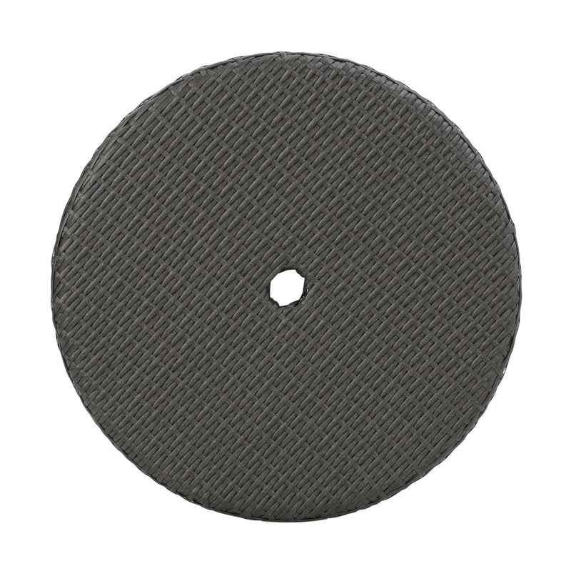 Outdoor Rattan Bistrotable With Surface Round - Gray