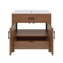 Bathroom Vanity With Ceramic Sink, Modern Free Standing Cabinet With Soft Close Drawers