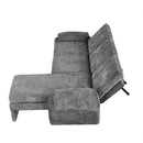 Convertible Futon Sofa Bed With Adjustable Backrest, Reversible Chaise Lounge And 2 Removable Armrest Pillows