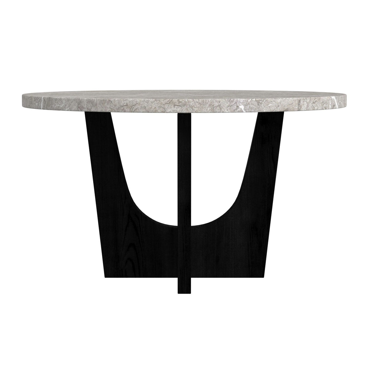 Oregon Round Table With Faux Marble Top in Black by Elements International, view 5