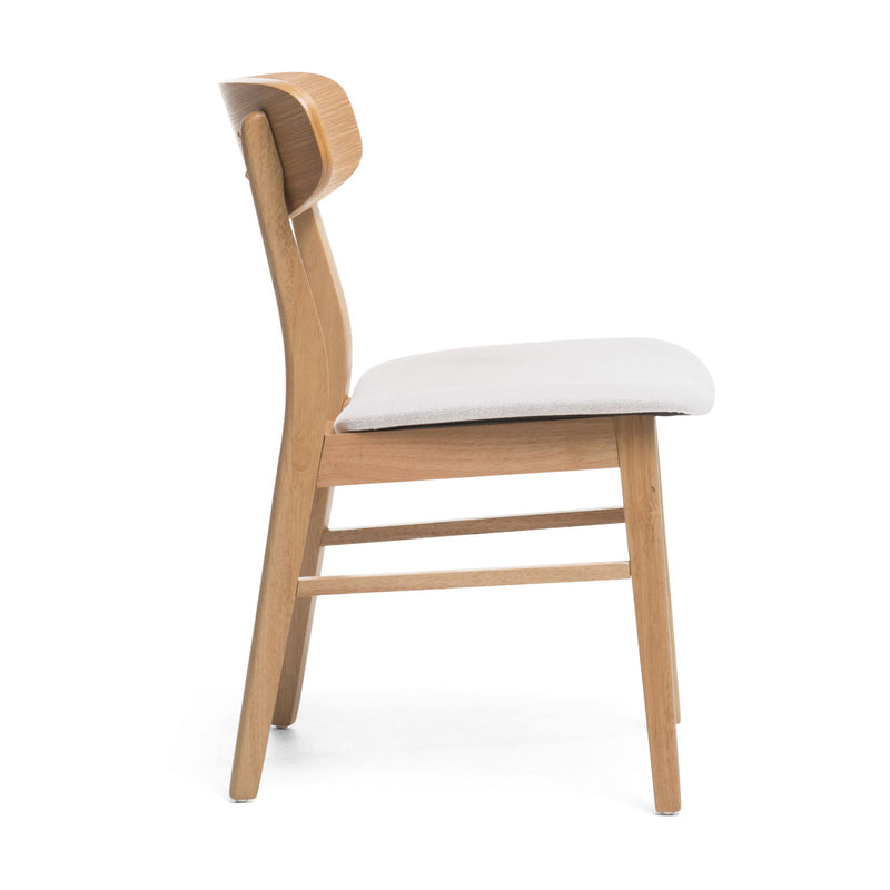 Mid Century Modern Dining Chair With Upholstered Seat And Wood Frame