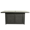 Aluminum Rectangle Fire Table With Fire Glass And Cover - Antique Bronze